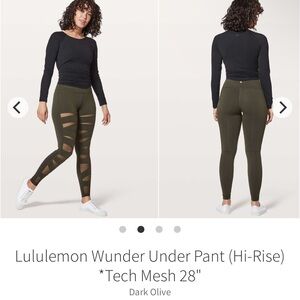 Lululemon Athletica Dark Olive Wunder Under Pant